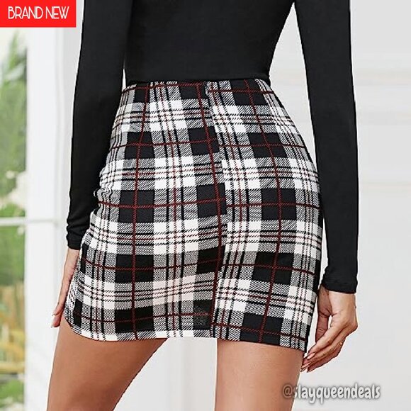 Bodycon Ruched Tulip Mini Skirt High Waist Asymmetrical Wrap Style - Picture 6 of 8